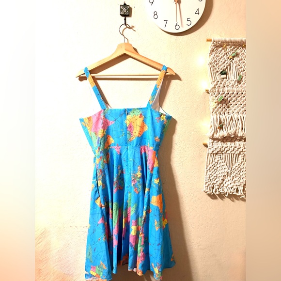 Colorful Map Print Mini Dress - Picture 2 of 5